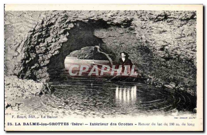Old Postcard Grottes de la Balme caves Interior