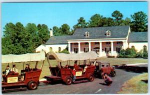 WHITE SPRINGS, FL   Stephen Foster Memorial MINI COVERED WAGON TRAIN  Postcard