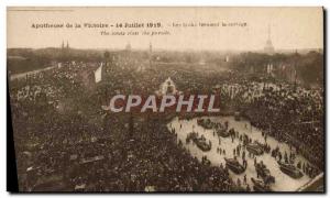Old Postcard Army Tank Apotheosis of victory July 14, 1919 The tanks close th...