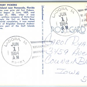 1984 Ladora, IA Post Office Cancel Postcard Town USPO Postal History A268