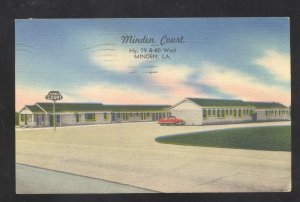 MINDEN LOUISIANA MINTER COURT VINTAGE LINEN ADVERTISING POSTCARD LA.