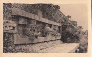 Postcard RPPC Plumed Serpent Ruins Temple Quetzalcoatl Mexico