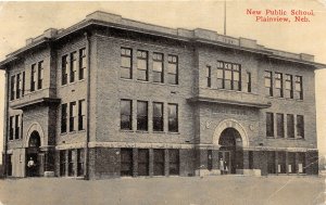 G97/ Plainview Nebraska Postcard 1914 New Public School Building