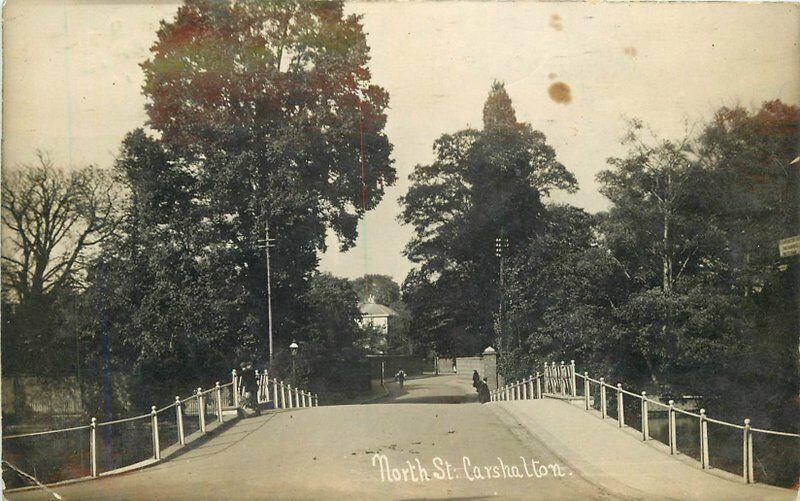 1911 Surrey UK North Street Carshalton RPPC Photo Postcard 806 