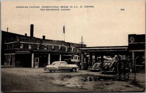 c1950 NEW BRUNSWICK CANADA CANADIAN CUSTOMS INTERNATIONAL BRIDGE POSTCARD 34-122