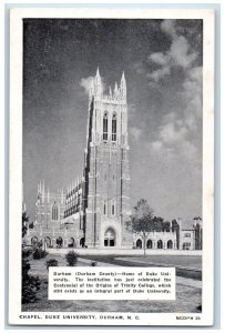 c1920's Chapel Duke University Durham North Carolina NC Antique Postcard 