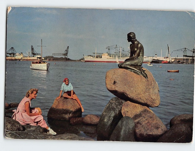 Postcard The Little Mermaid at the Langelinie Copenhagen Denmark