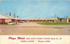 Cicero Illinois 1950s Postcard Plaza Motel