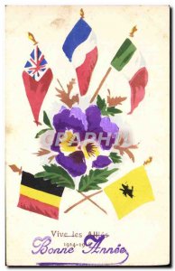 Postcard Old Army Flags Russia Russia