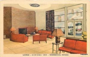 1940s Sonoma Inn interior Winnemucca Nevada Teich linen postcard 13275