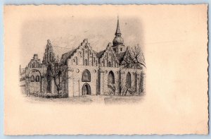 Aarhus Denmark Postcard View of Church Building 1926 Posted Vintage