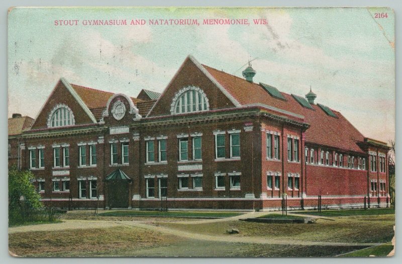 Menomonie Wisconsin~Scout Gymnasium And Natatorium~c1910 Postcard