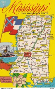 MISSISSIPPI, 1950-1960's; The Magnolia State, Map