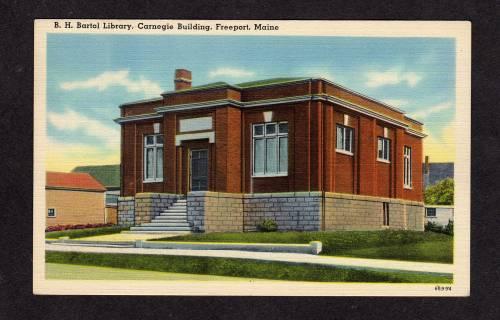 ME City Public Bartol Library FREEPORT MAINE POSTCARD