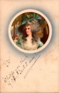 Beautiful Woman With Large Hat 1909