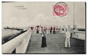 Old Postcard Ostend On I & # 39estacade