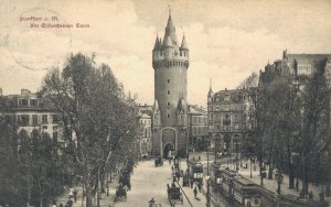 Germany Frankfurt Am Main Um Eschenheimer Turm Vintage Postcard 07.97