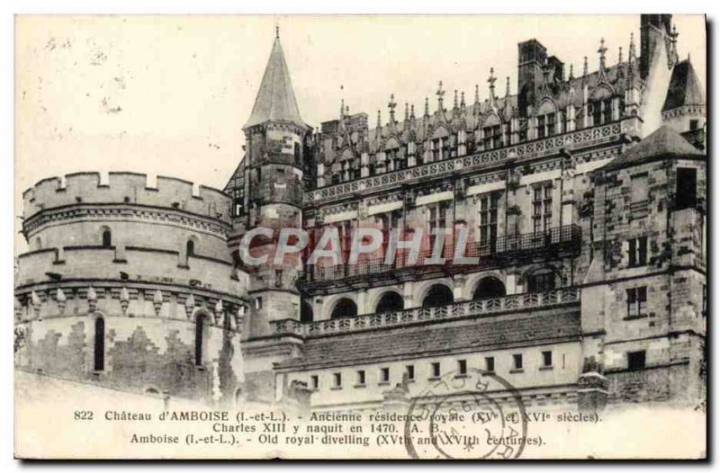 Old Postcard Chateau d & # 39Amboise Chateau