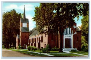 Watseka Illinois Postcard St Edmund Catholic Church Building 1966 Vintage Posted