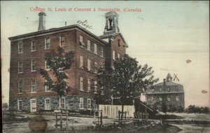 College St. Louis et Couvent a Beauceville Quebec c1910 Postcard