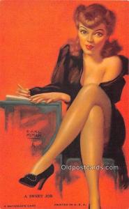 Sweet Job, Earl Moran 1945 Mutoscope Artist Pin Up Girl, Non Postcard Backing...