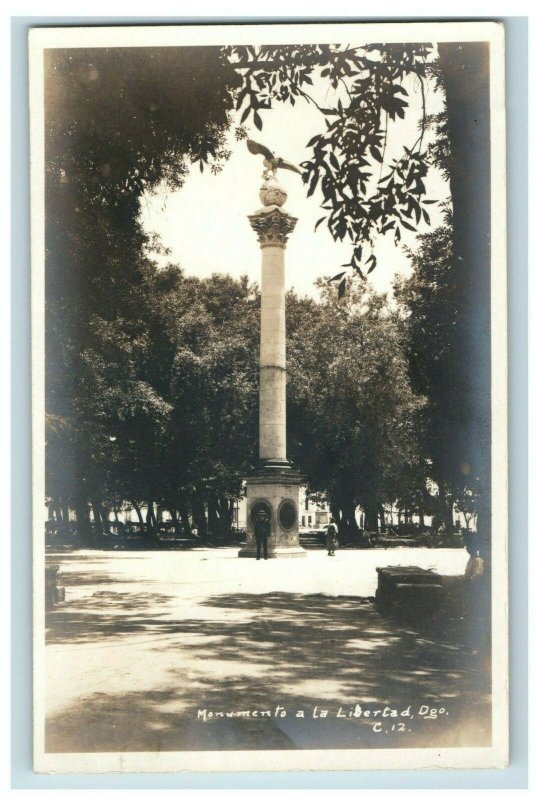 C.1910 Liberty Monument Durango Mexico RPPC Real Photo Postcard P110
