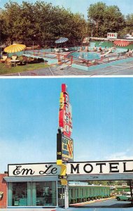 Las Vegas Nevada Em-Le Motel Swimming Pool Vintage Postcard AA21584