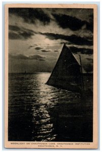 1930 Moonlight Chautauqua Lake Institution Night Chautauqua New York NY Postcard