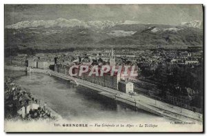 Old Postcard Grenoble Vue Generale and the Alps The Taillefer