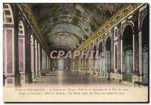 Old Postcard Versailles Chateau gallery Ice Hall of the signing of the 1919 p...