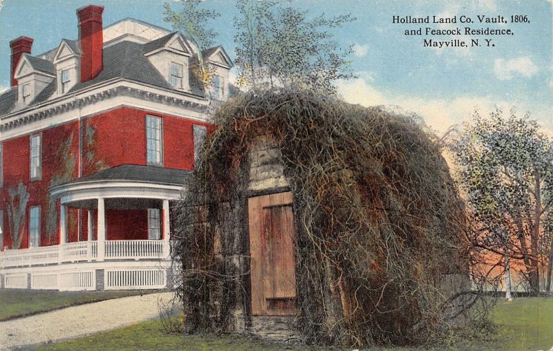 Mayville New York~Peacock Mansion~Razed 1971~c1806 Holland Land Vault~1912 PC