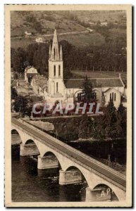 Old Postcard Lalinde Bridge and & # 39eglise