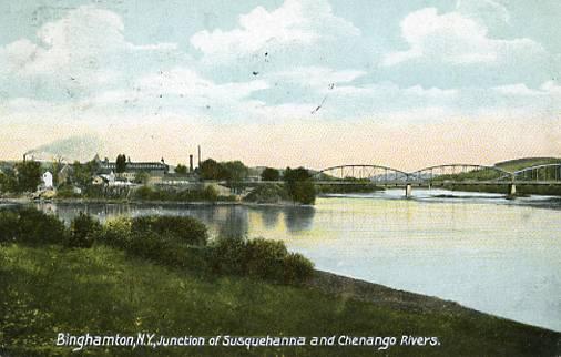 NY - Binghamton. Junction of Susquehanna and Chenango Rivers