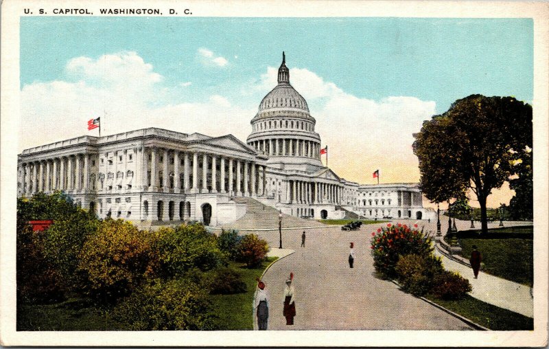 Vtg 1920s US Capitol from House Office Building Washington DC Postcard