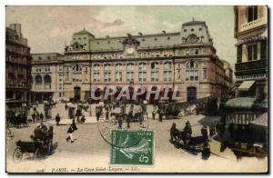 Paris Old Postcard The Saint Lazare train station