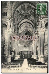 Lyon Old Postcard Basilica of Fourviere Nd Interior