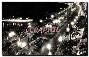 Modern Postcard La Cote D & # 39Azur Nice La Promenade Des Anglais Night