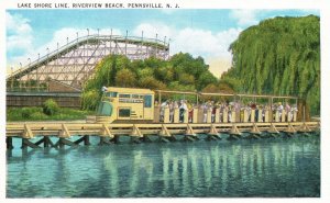 Vintage Postcard Lake Shore Line Routes Riverview Beach Pennsville New Jersey NJ