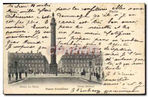 Postcard Old Paris Place Vendome Hotel Bristol