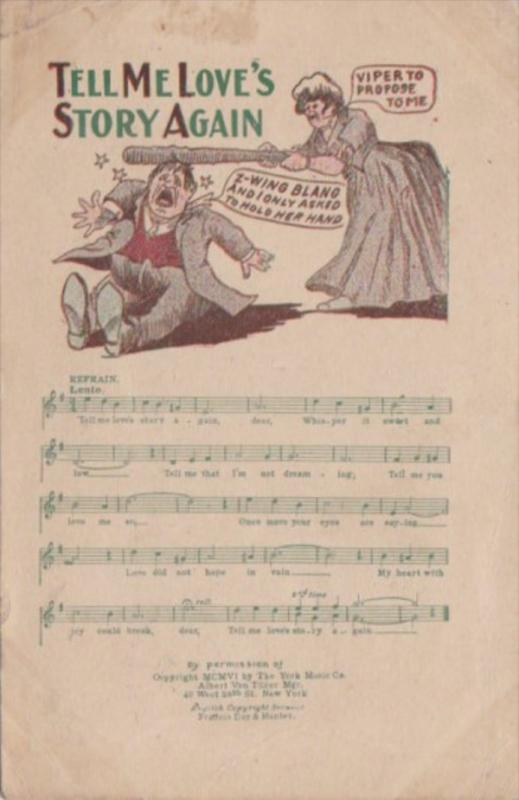 Song Card Tell Me Love's Story Again 1908