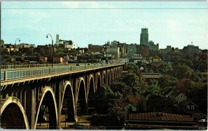 Aerial View Postcard View from Route 8 Akron Ohio