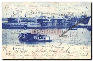 Old Postcard Hamburg Boat Alsterlust