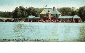 Vintage Postcard 1900's Boat House Roger Williams Park Providence Rhode Island