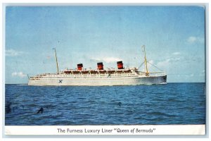 c1960's The Furness Luxury Liner Queen of Bermuda Vintage Posted Postcard