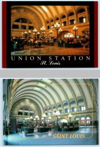 2 Postcards ST. LOUIS, MO ~ Day/Night UNION STATION Railroad Depot  4x6