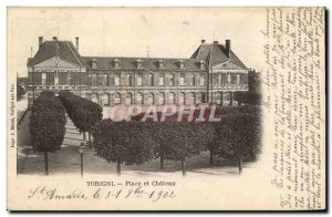 Old Postcard Torigni place and Chateau