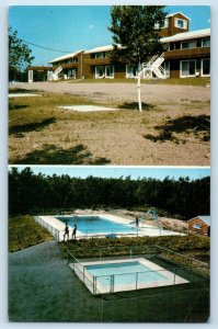 c1960 Kennebunkport Maine Postcard Beach Wood Motel Route 9 RFD Countryside