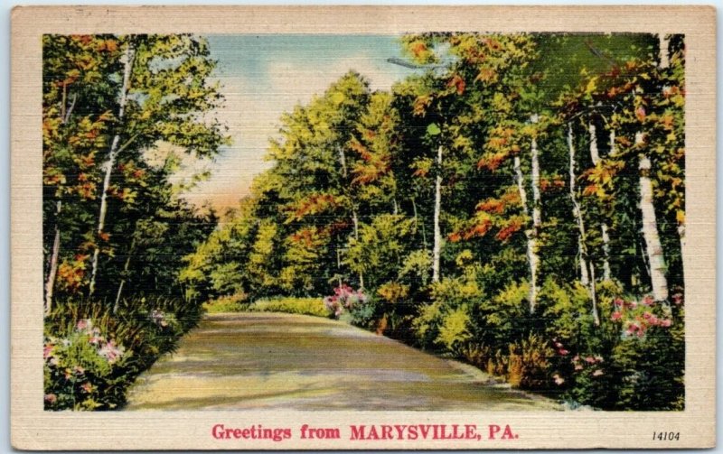 Postcard - Greetings from Marysville, Pennsylvania 