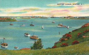 Vintage Postcard Newport Harbor Ocean Boats And Ships  Rhode Island H. B. Settle 