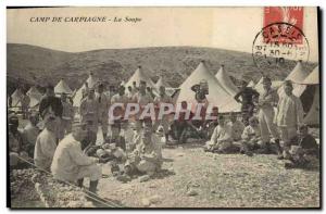 Old Postcard Army Camp Carpiagne soup